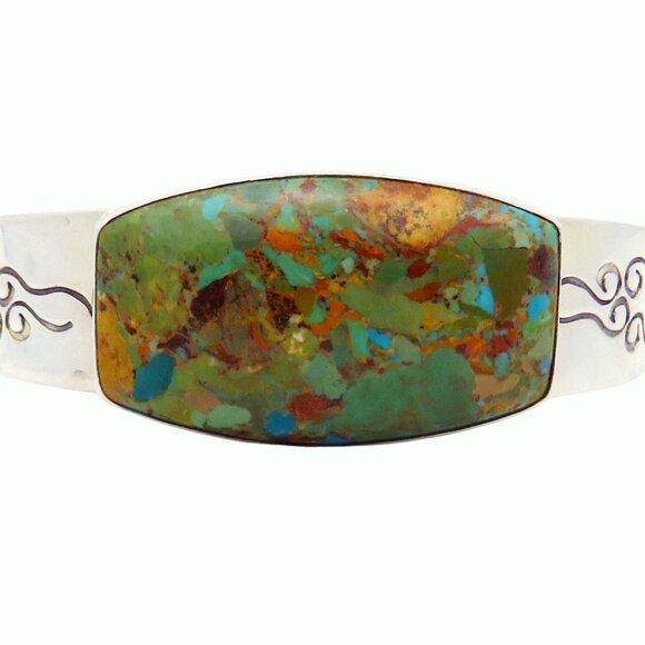 Jay King DTR Mine Finds 925 Sterling Silver Large Turquoise Cuff Bracelet - Picture 5 of 10